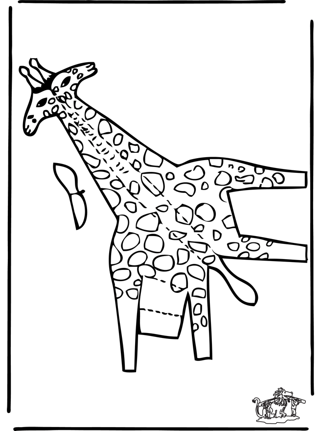 Bouwplaat giraffe 2 - Knutselen bouwplaten