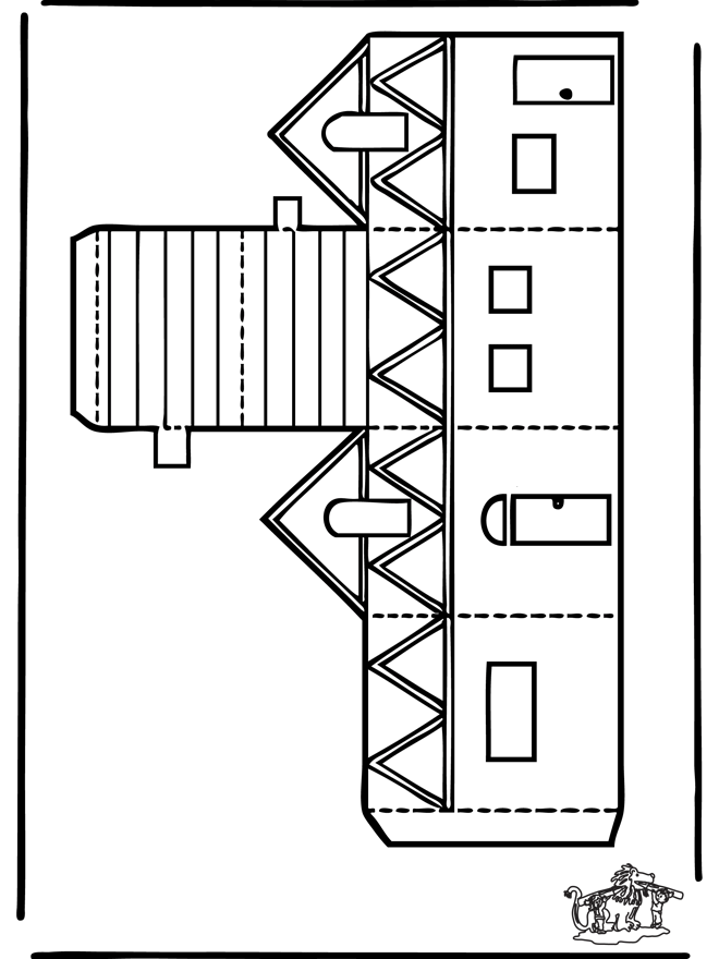 Bouwplaat huis 2 - Knutselen bouwplaten