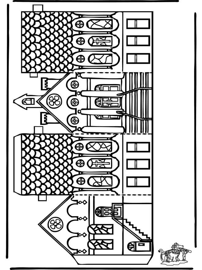 Bouwplaat kerk 2 - Knutselwerkjes