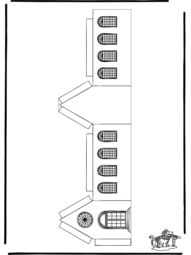 Bouwplaat kerk 3 - Knutselwerkjes