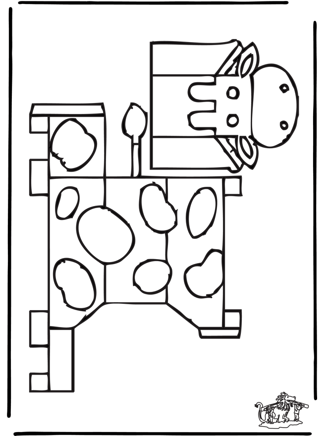 Bouwplaat koe 1 - Knutselen bouwplaten