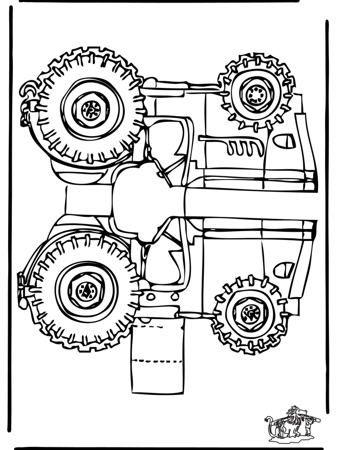 Bouwplaat trekker - Knutselen bouwplaten