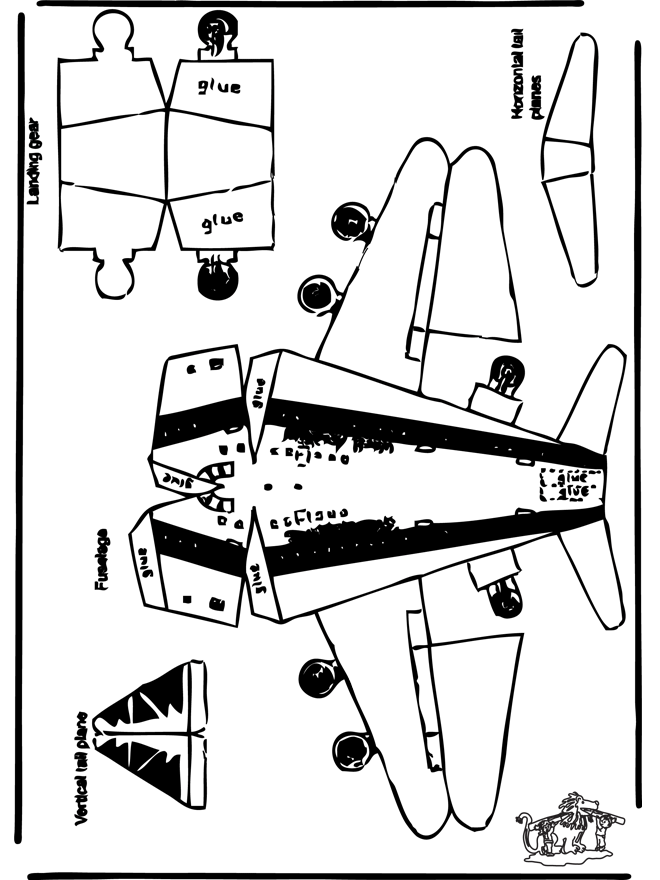 Bouwplaat vliegtuig - Knutselen bouwplaten