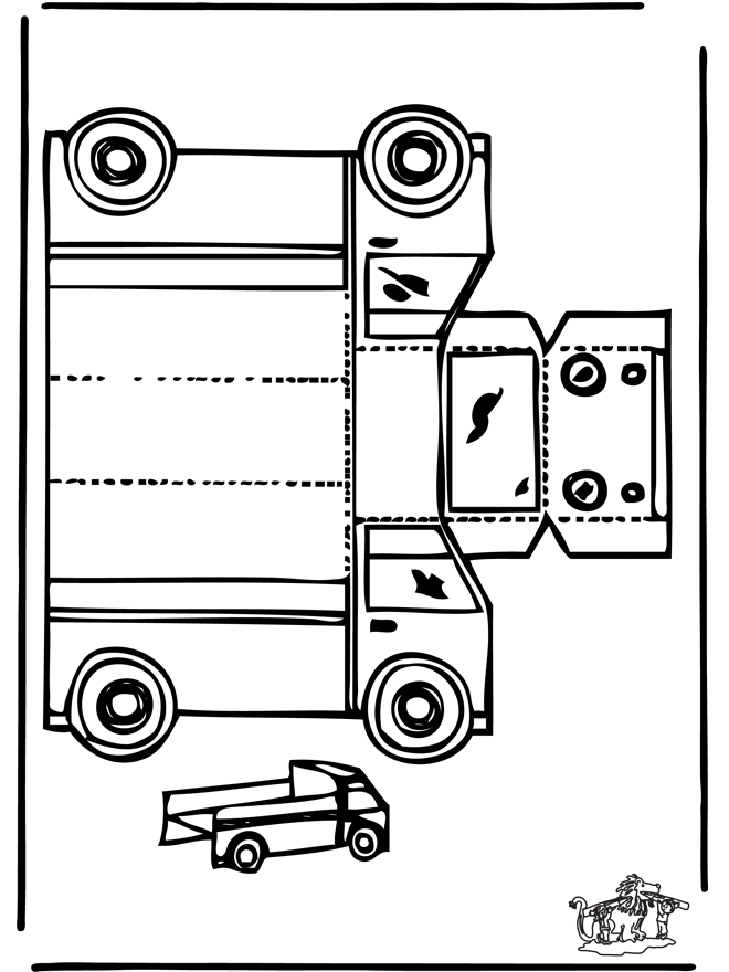 Bouwplaat vrachtwagen - Knutselen bouwplaten