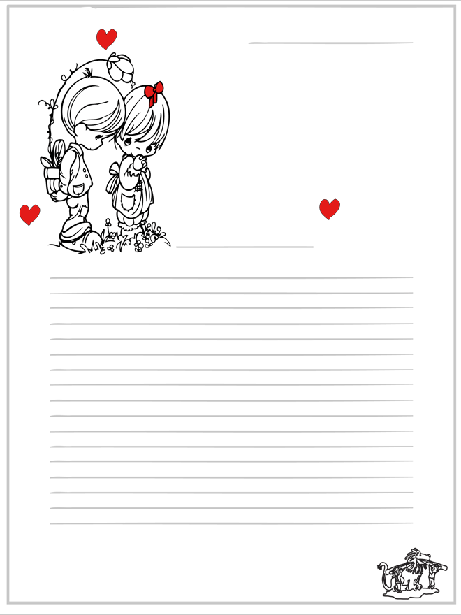 Briefpapier Valentijn - Kleurplaten Valentijnsdag