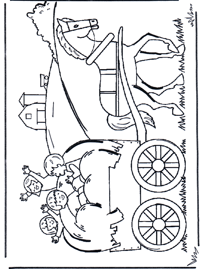 De hooiwagen - Kleurplaten boerderij