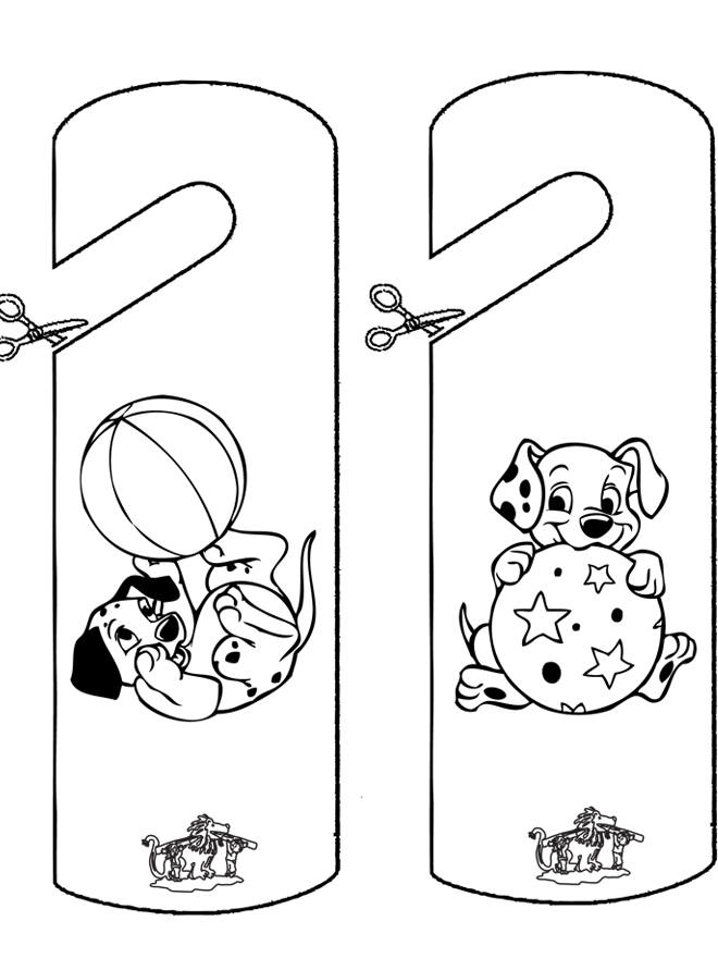 Deurhanger 101 dalmatiers - Knutselen bouwplaten