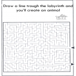 Dier labyrint kleuren 4