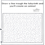 Knutselen - Dier labyrint kleuren 5