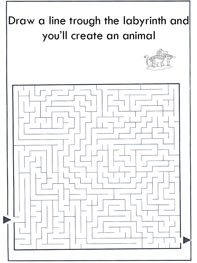 Dier labyrint kleuren 9 - Doolhof