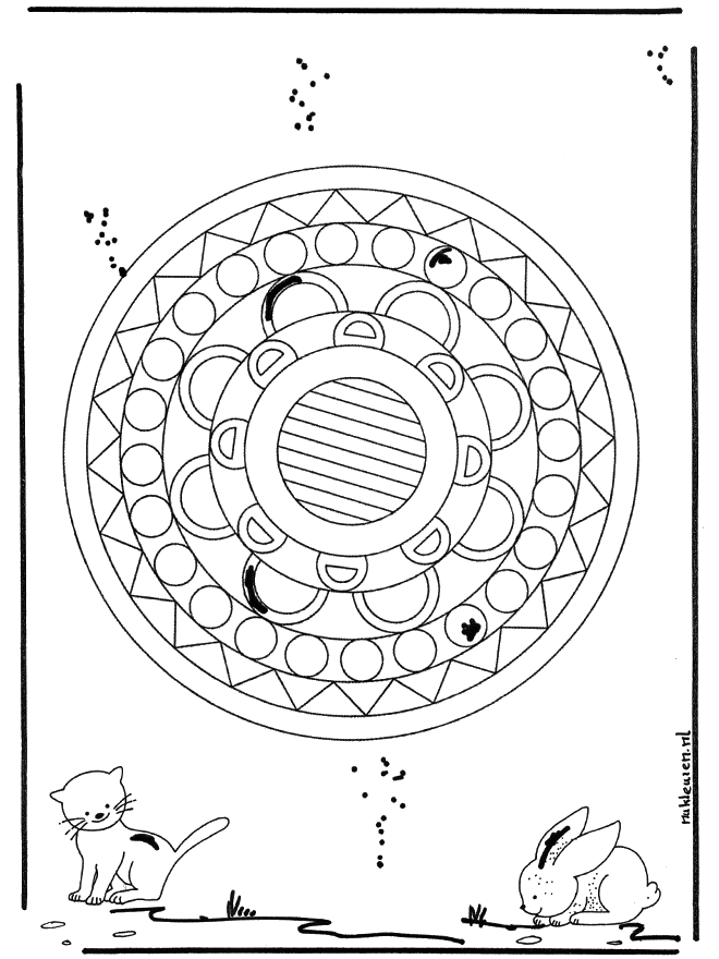 Dieren geomandala 1 - Dierenmandala's