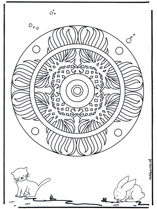 Dieren geomandala 3 - Dierenmandala's