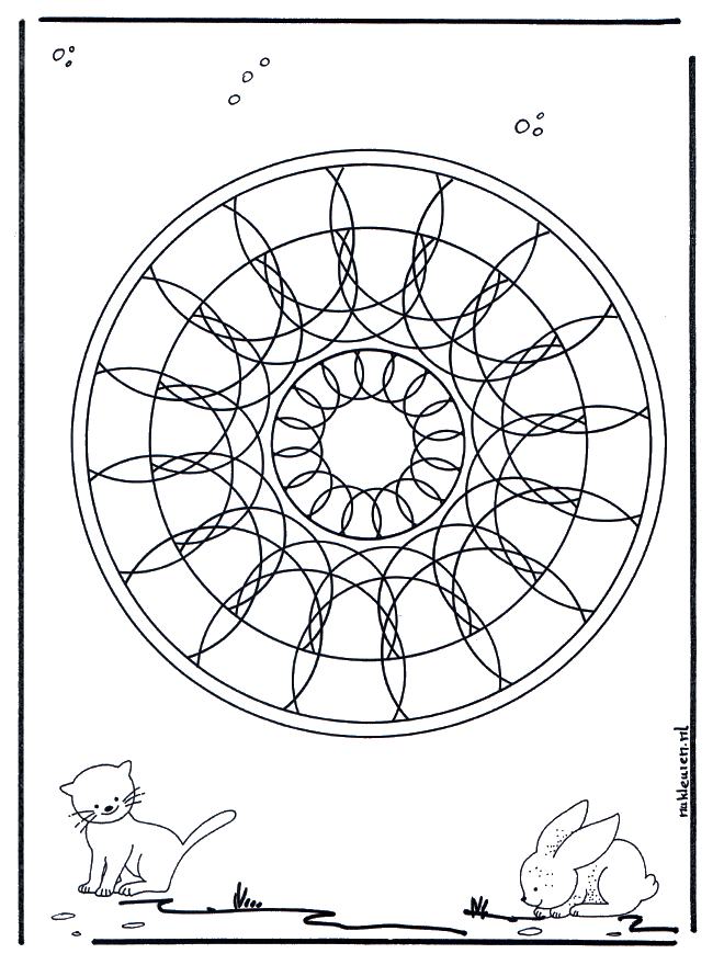 Dieren geomandala 4 - Dierenmandala's