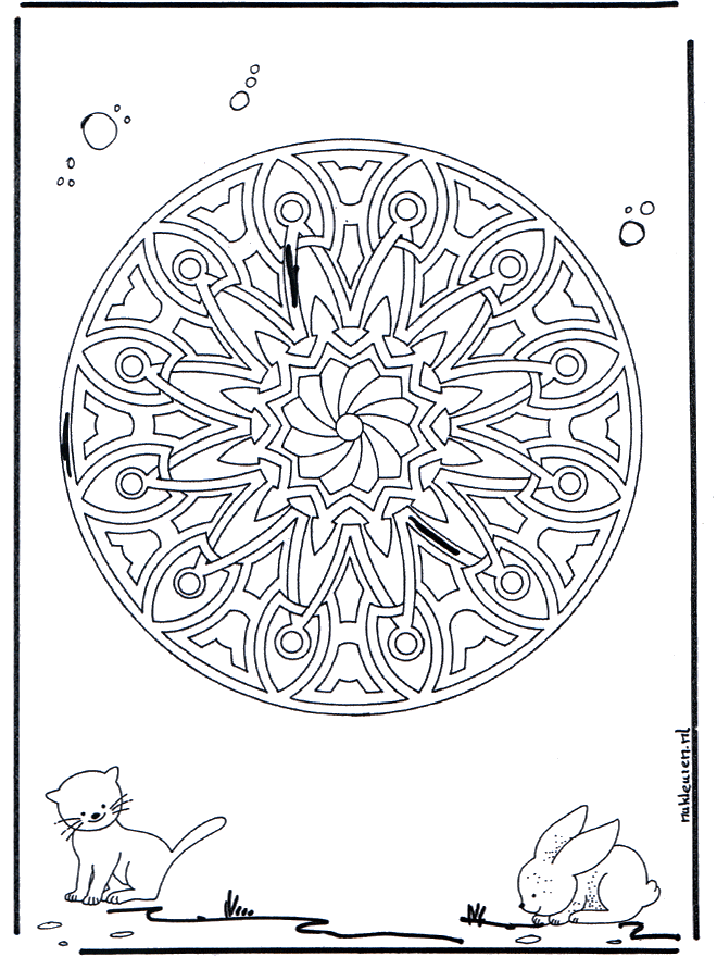 Dieren geomandala 6 - Dierenmandala's