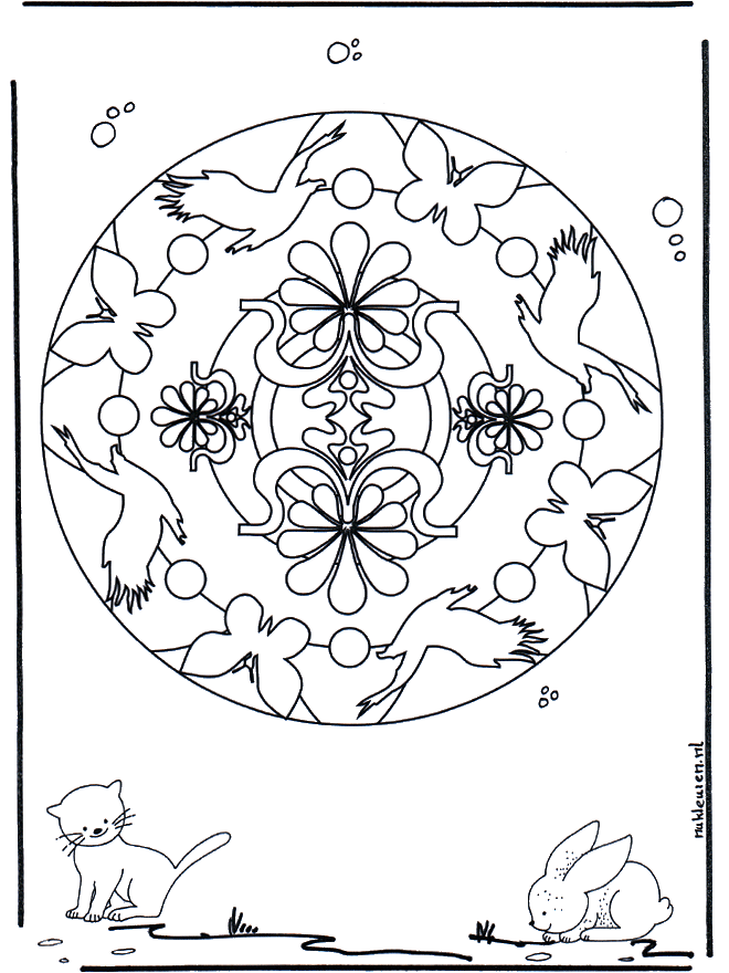 Dieren geomandala 7 - Dierenmandala's