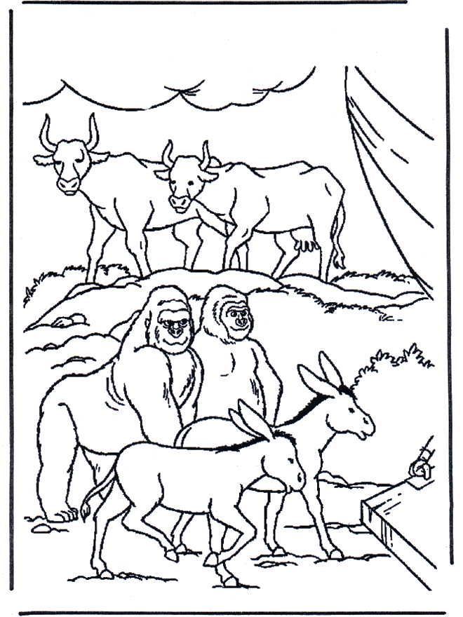 Dieren in de ark - Bijbel kleurplaten Oude Testament