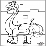 Kleurplaten Dieren - Dino puzzel
