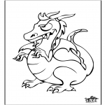 Kleurplaten Dieren - Draak 6