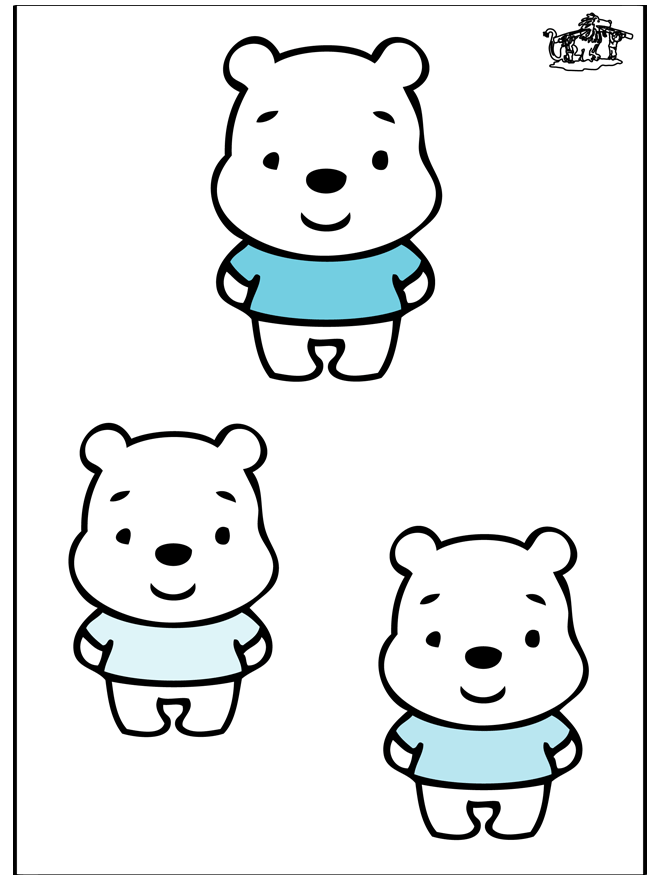 Drie beren - Kleurplaat dieren