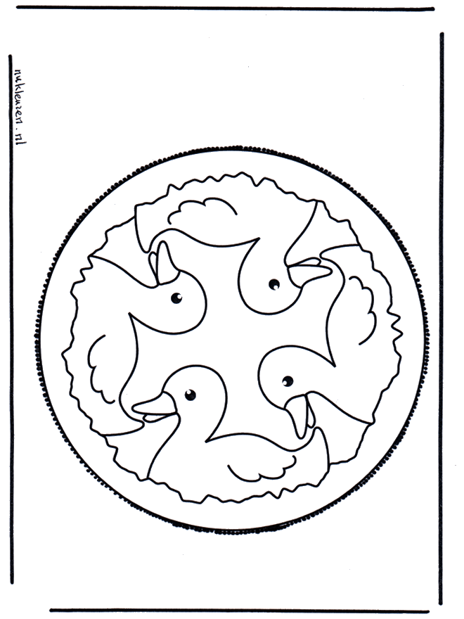 Eenden Prikplaat - Prikkaart dieren knutselen