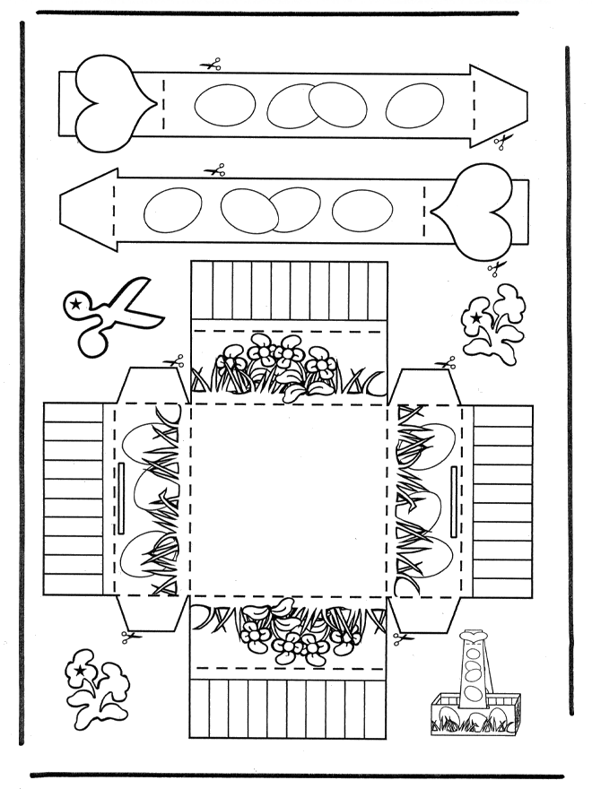 Eier mandje - Kleurplaten Pasen