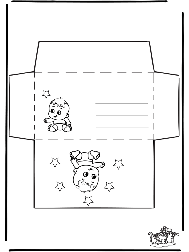 Envelop baby - Knutselen briefpapier
