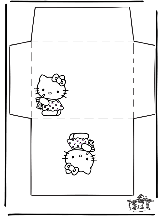 Envelop Hello Kitty - Knutselen briefpapier