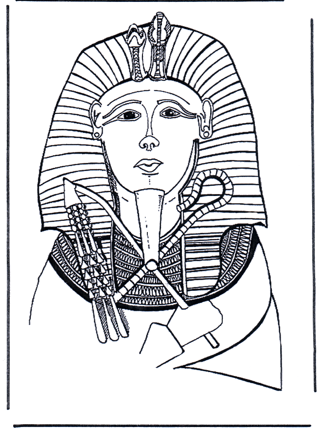 Farao dodenmasker - Kleurplaat Egypte