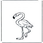 Kleurplaten Dieren - Flamingo