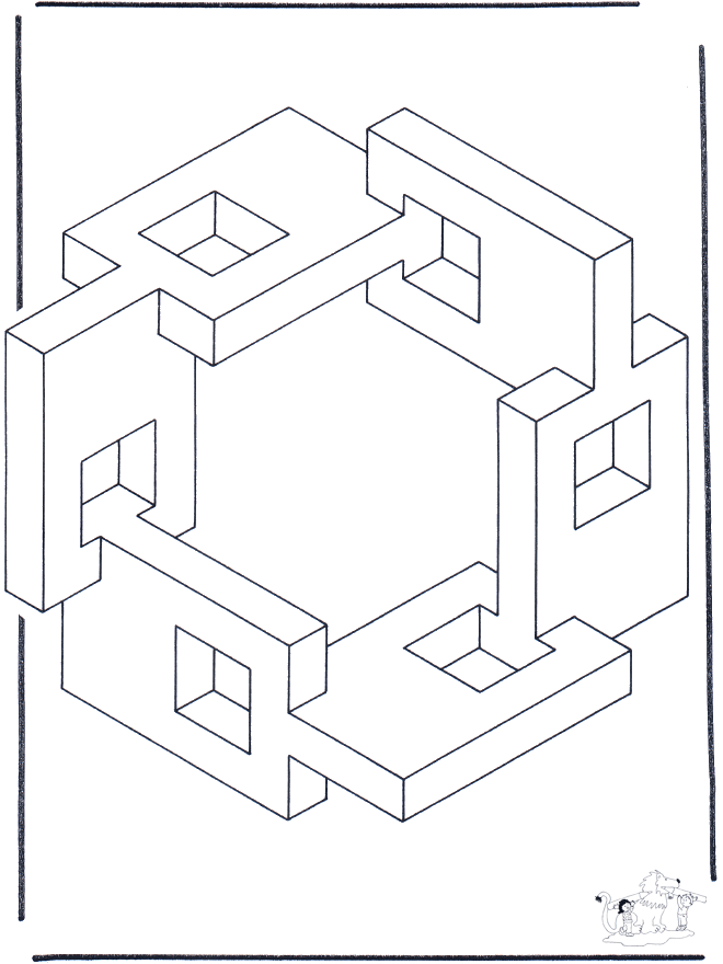 Geometrische vormen 5 - Kunst kleurplaten