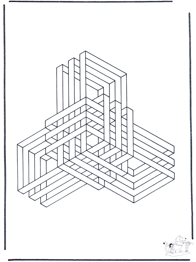 Geometrische vormen 9 - Kunst kleurplaten