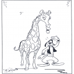 Stripfiguren Kleurplaten - Giraffe en Goofy