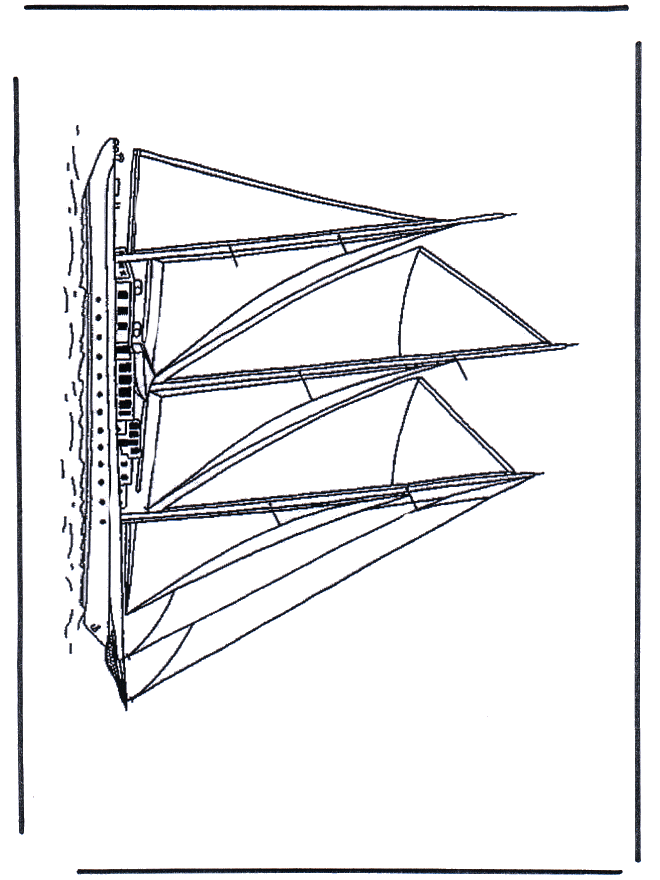 Grote zeilboot - Kleurplaten schepen