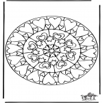 Mandala Kleurplaten - Harten Mandala 6