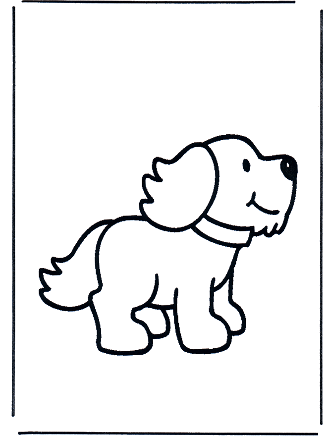 Hondje - Kleurplaat dieren