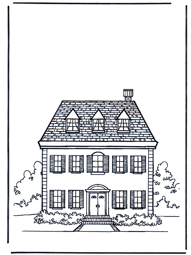 Huis 1 - Kleurplaat huizen