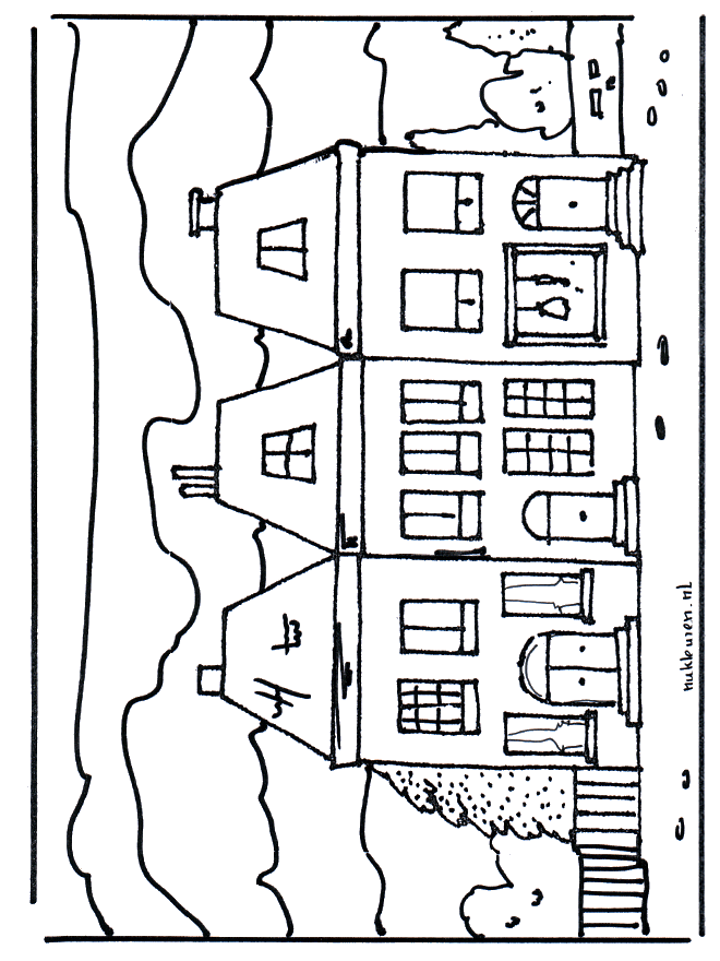 Huis 2 - Kleurplaat huizen