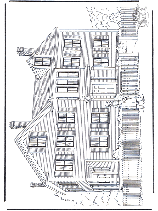 Huis 3 - Kleurplaat huizen