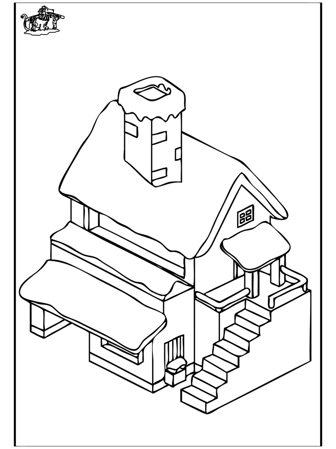 Huis 4 - Kleurplaat huizen