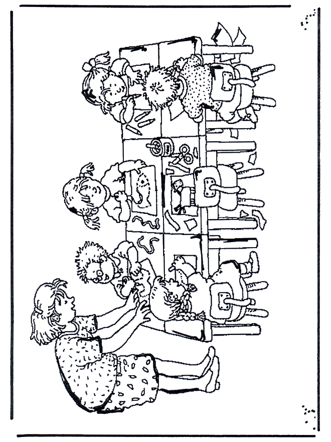 In de klas 1 - Kleurplaten school