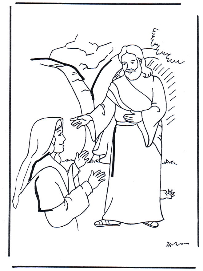 Jezus is opgestaan - Bijbelkleurplaten Pasen