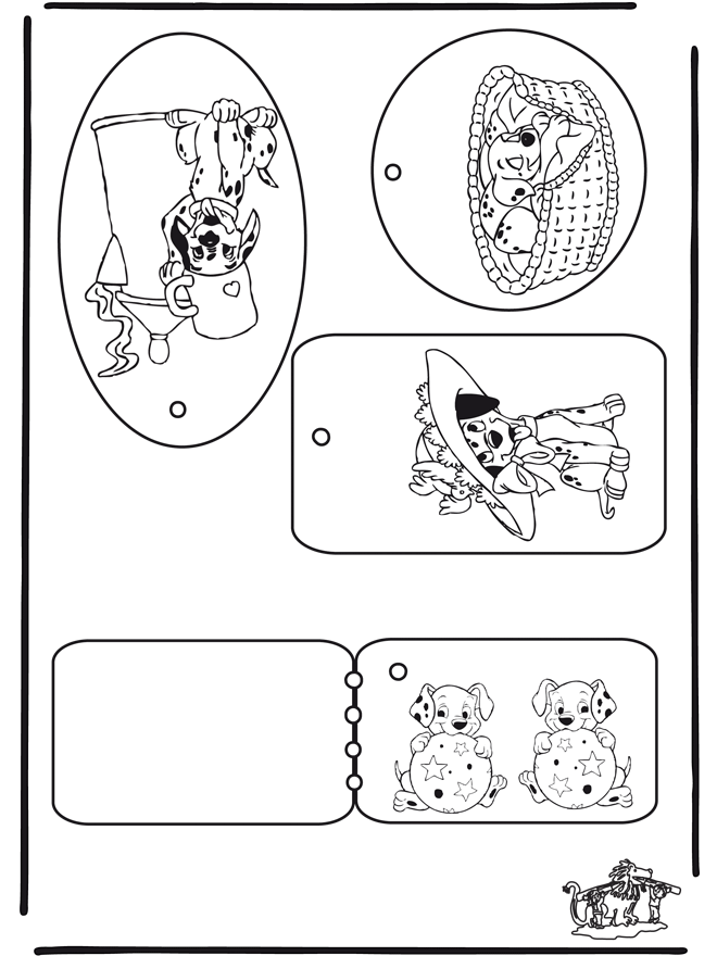 Kadolabel 101 Dalmatier - Knutselen uitnodigingen