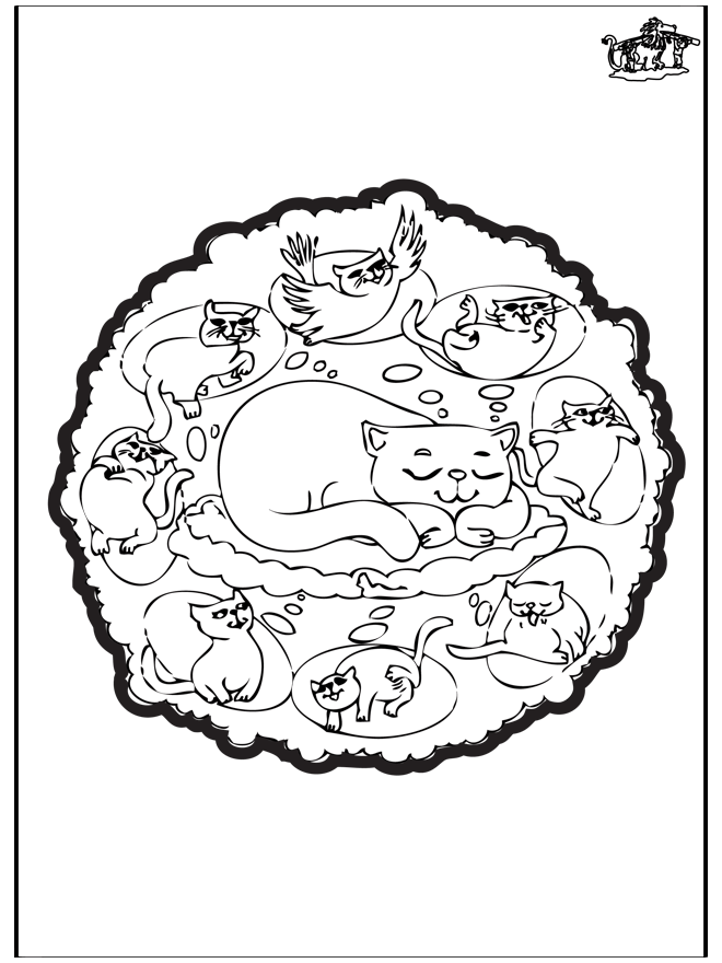 Katten mandala - Dierenmandala's