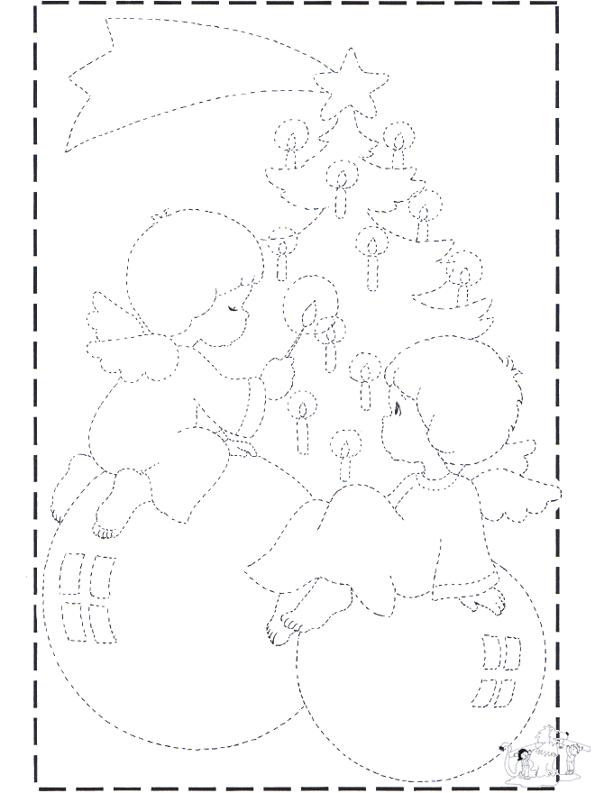 Kerst Overtekenen - Kleurplaten Kerst