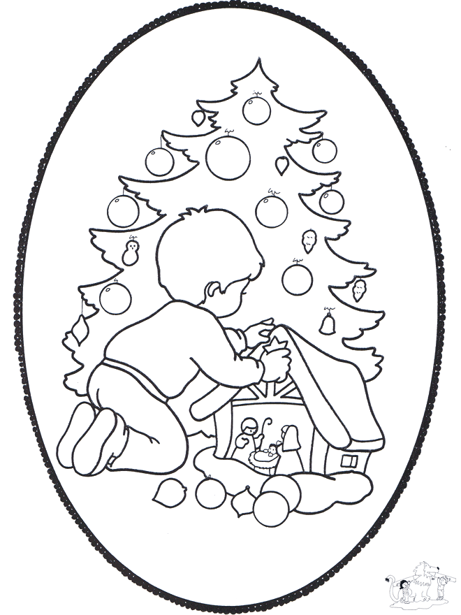 Kerstboom prikken - Overige prikkaart knutselen 