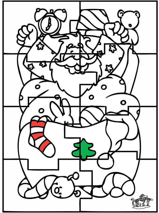 Kerstman Puzzel - Knutselen Kerst