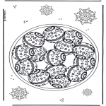 Kerst Kleurplaten - Kerstmandala 1