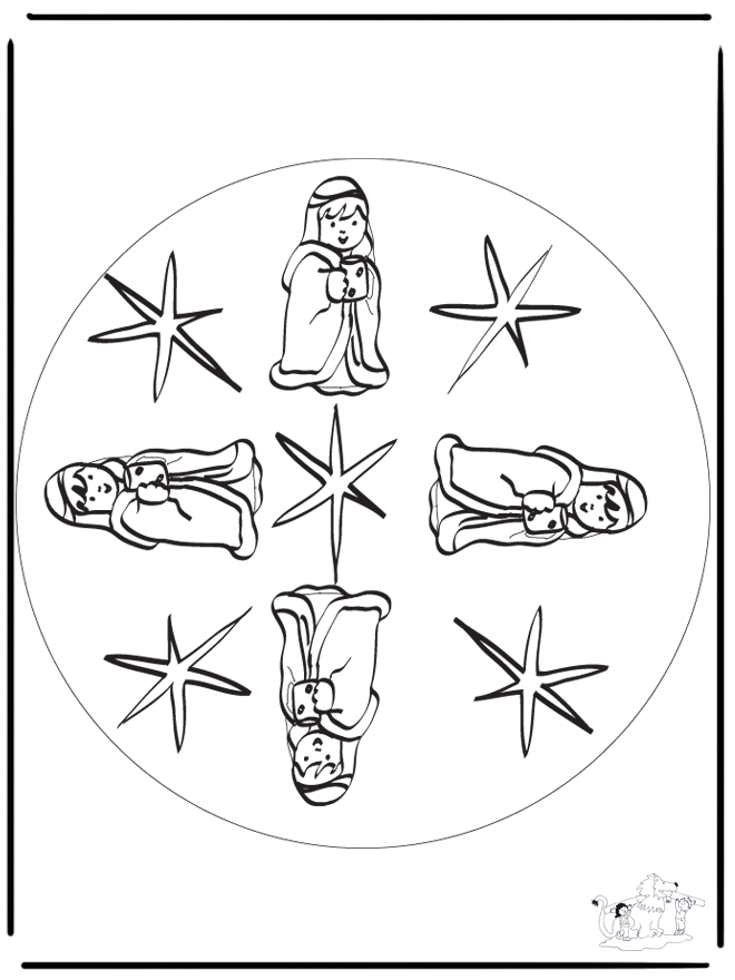 Kerstmandala 3 - Kleurplaten Kerst