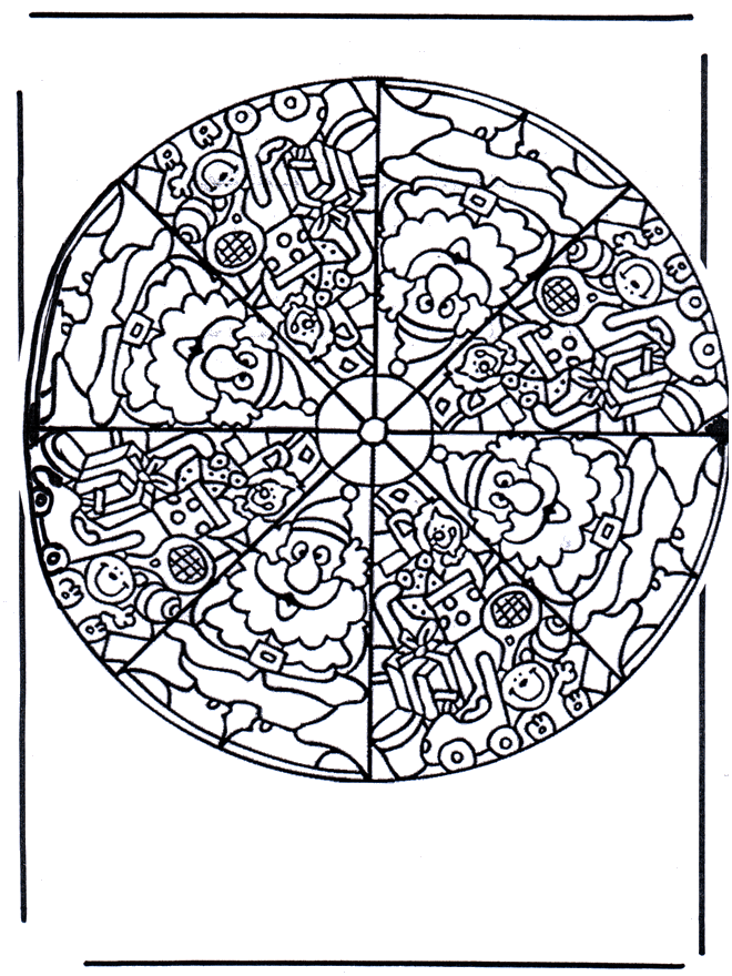 Kerstmandala 4 - Kleurplaten Kerst