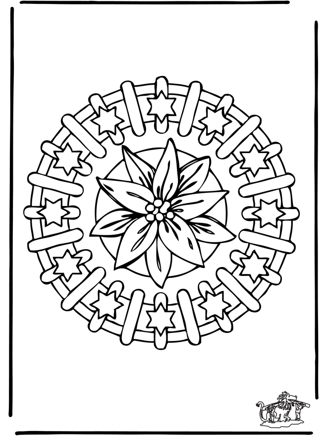 Kerstmandala 8 - Kleurplaten Kerst